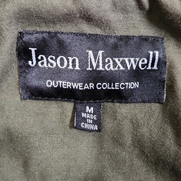 Jason Maxwell Womens Green  & Gray Jacket Size Med Button Front Hooded Gorpcore - Picture 7 of 10